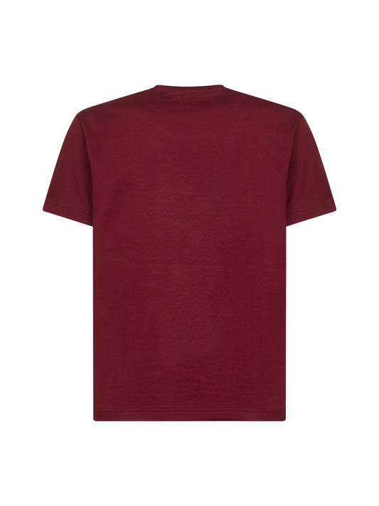 Burgundy cotton jersey printed T-shirt