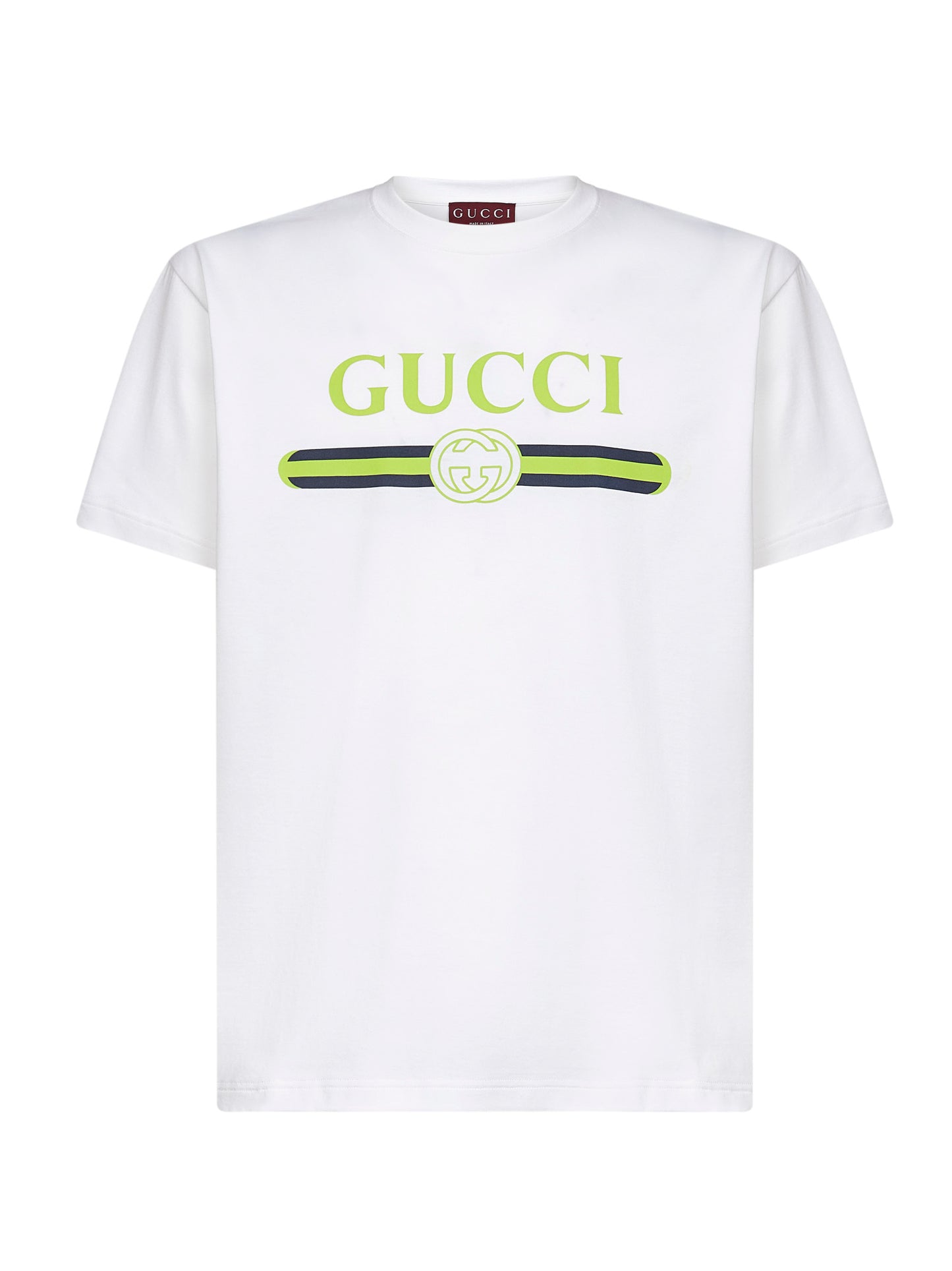 White cotton jersey printed T-shirt