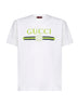 White cotton jersey printed T-shirt
