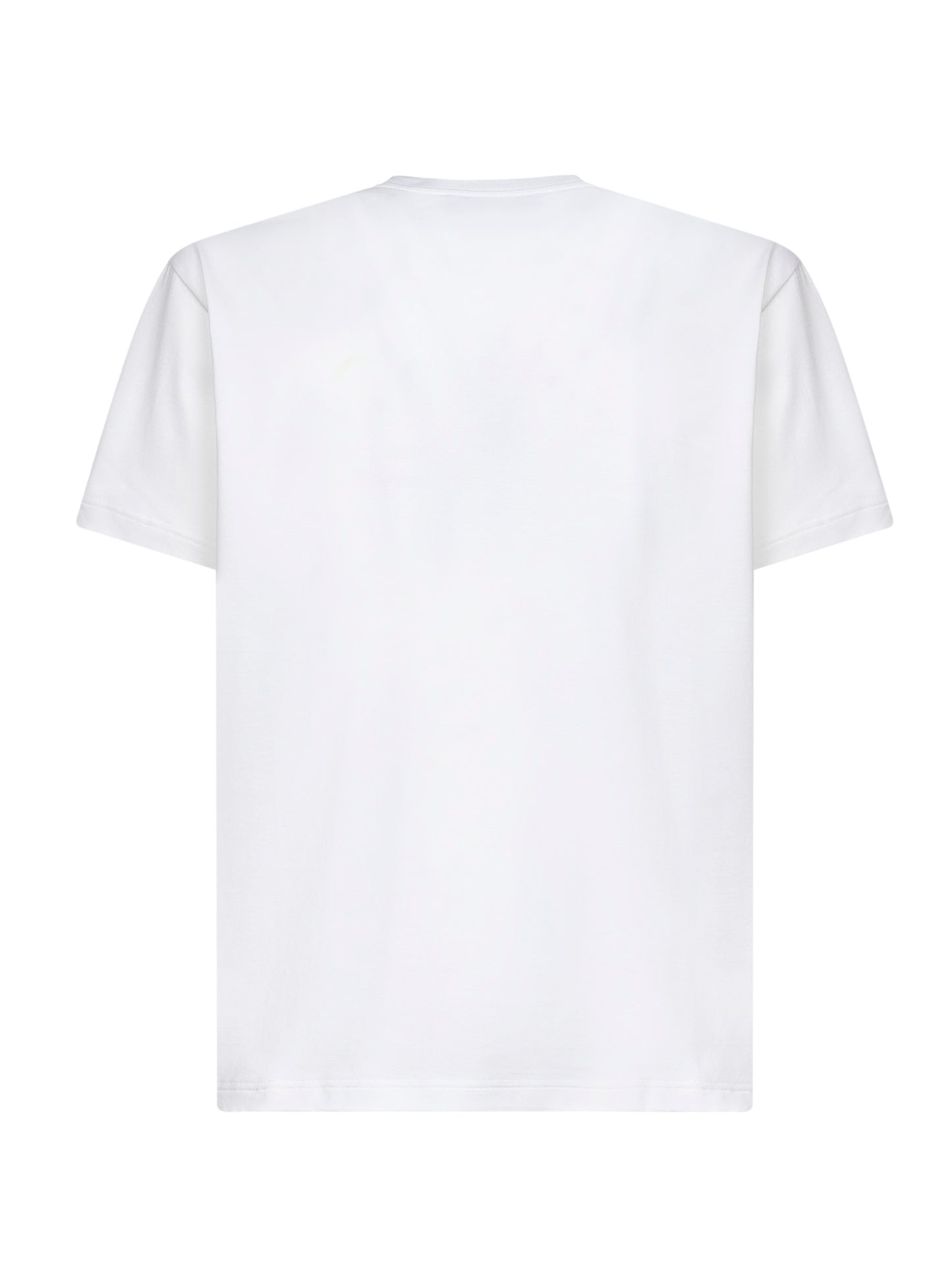 White cotton jersey printed T-shirt