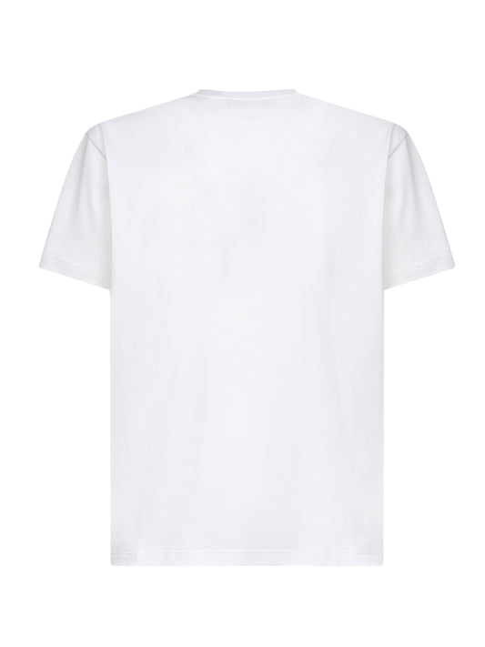 White cotton jersey printed T-shirt