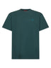 Green cotton jersey embroidered T-shirt
