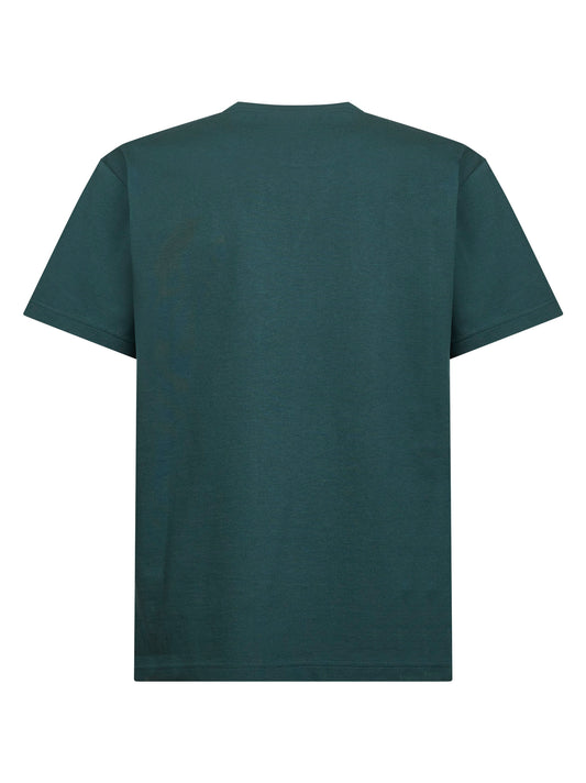 T-shirt in jersey di cotone verde con ricamo