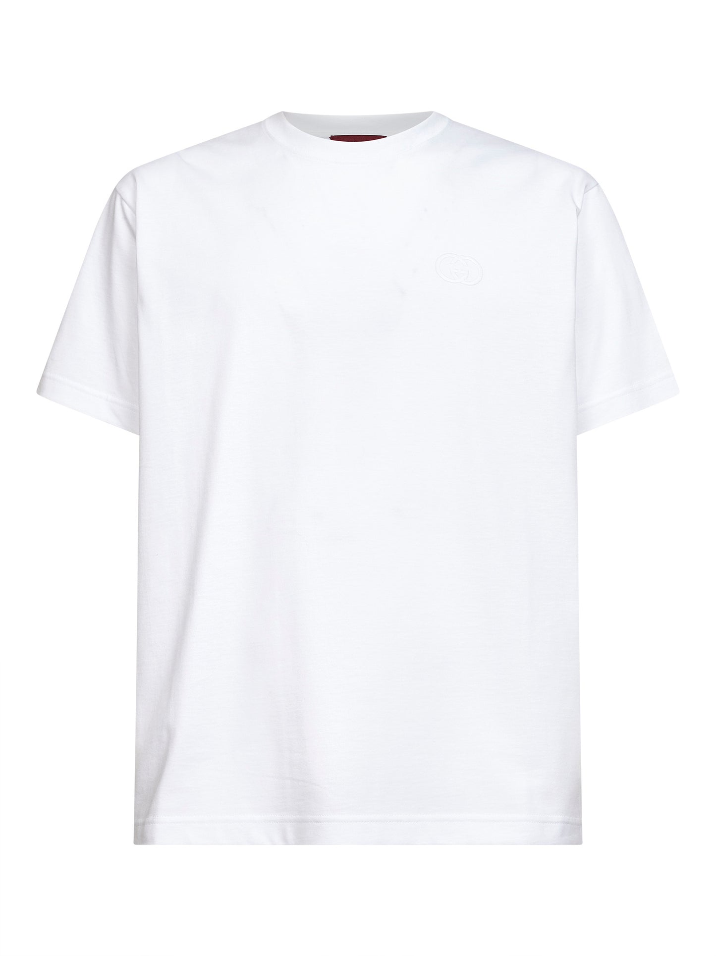 T-shirt in jersey di cotone bianco con ricamo