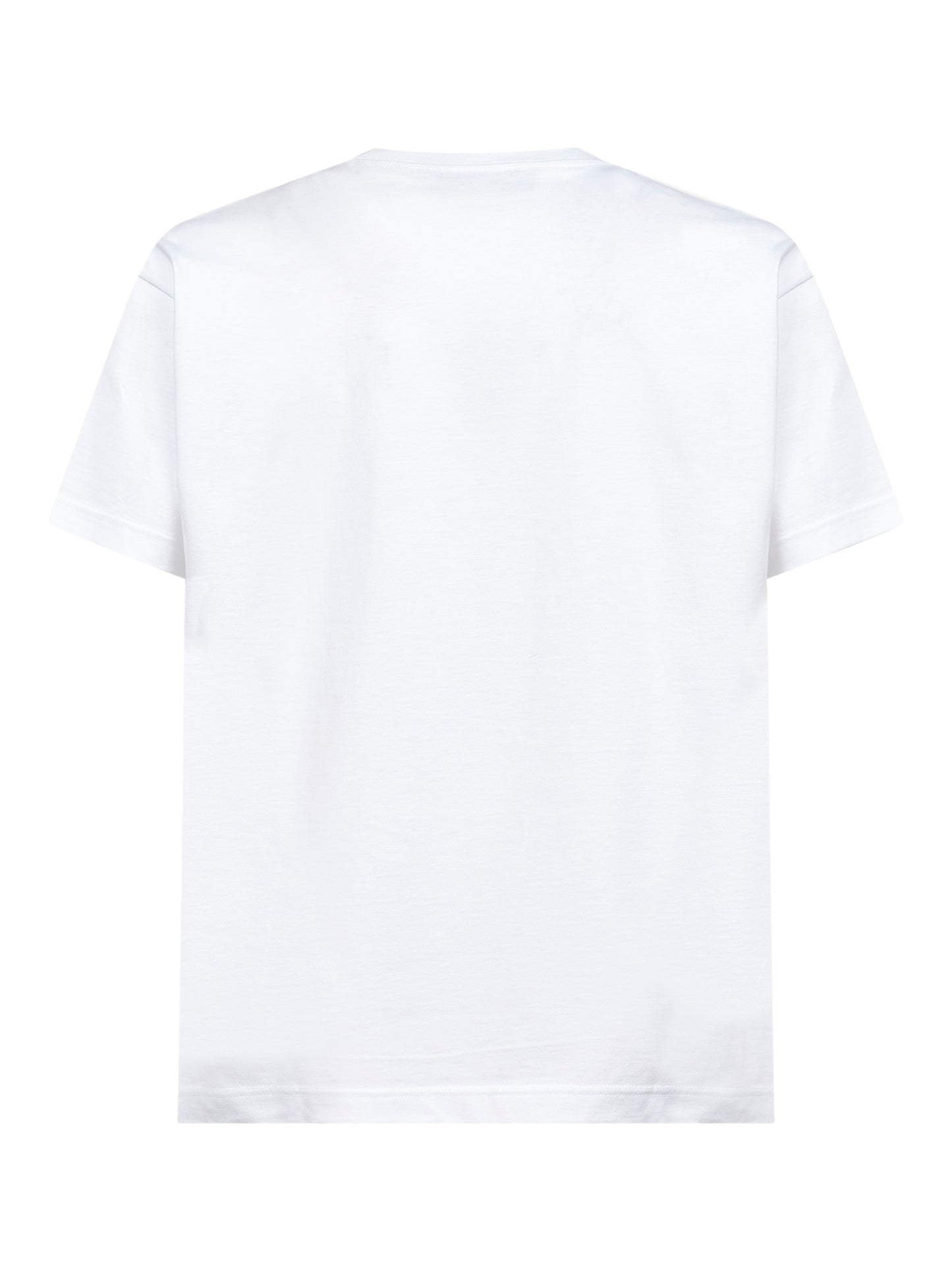 T-shirt in jersey di cotone bianco con ricamo