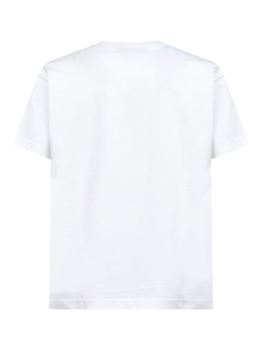 T-shirt in jersey di cotone bianco con ricamo