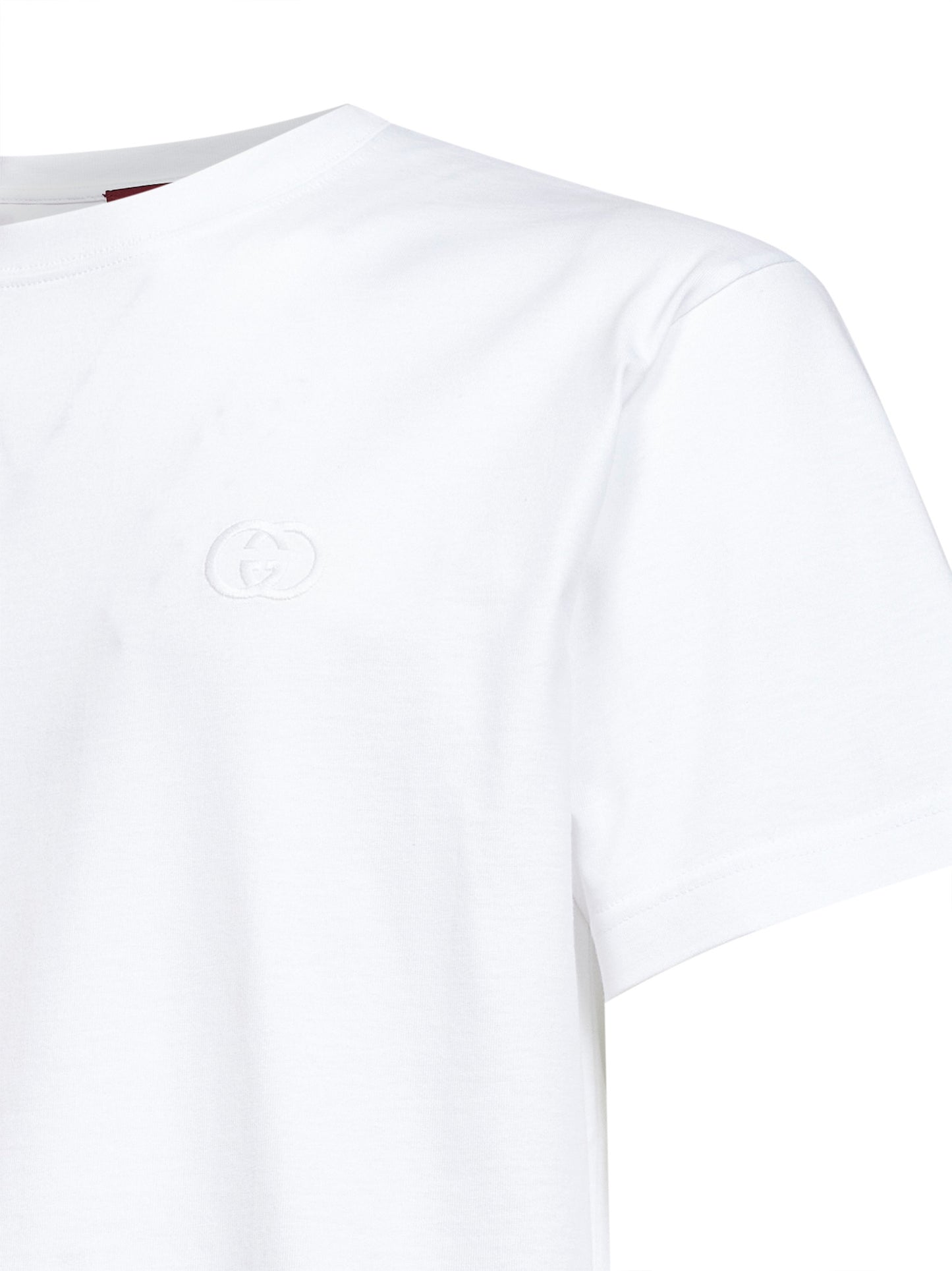 T-shirt in jersey di cotone bianco con ricamo