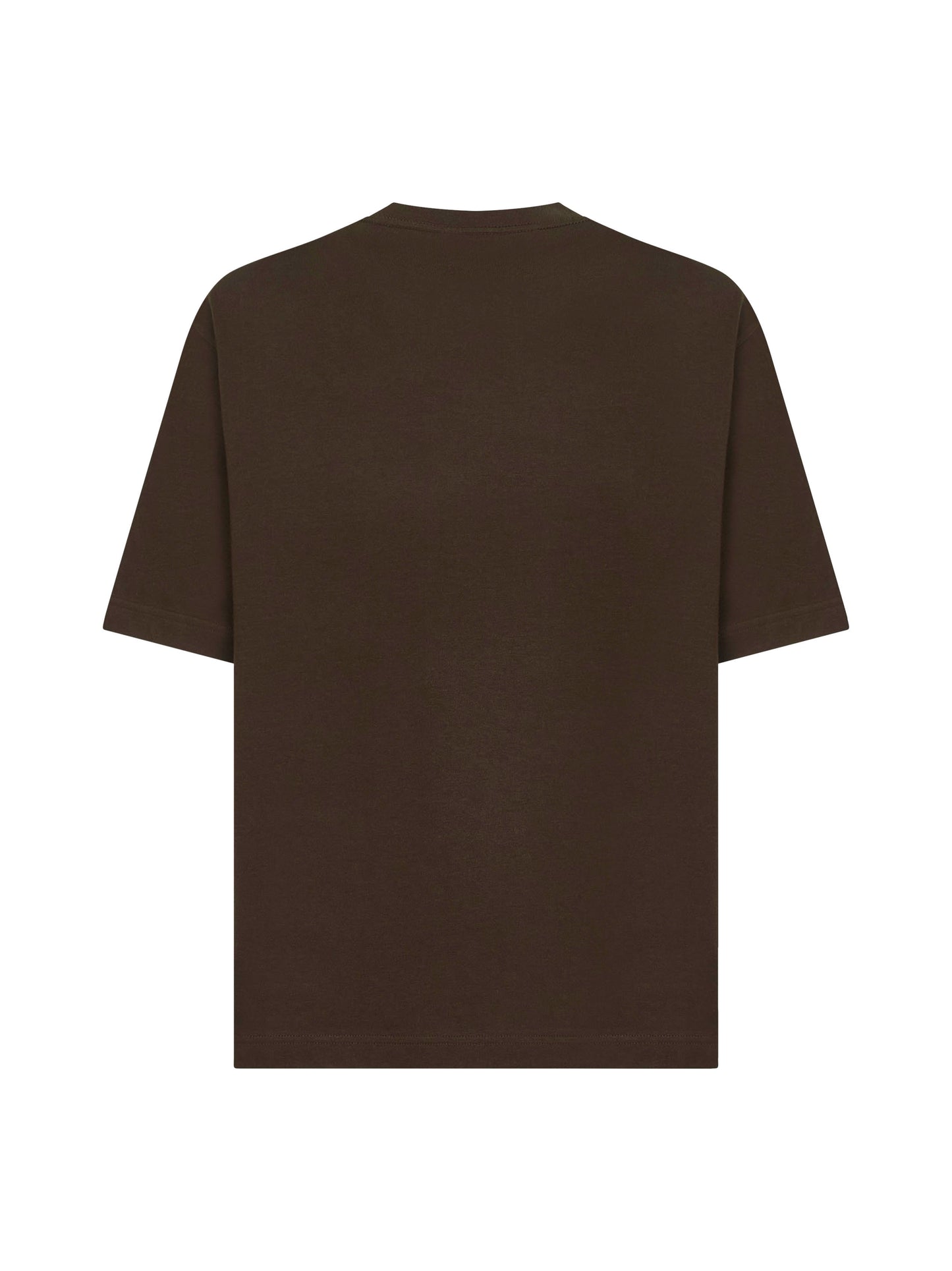 Brown cotton jersey printed T-shirt