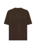 Brown cotton jersey printed T-shirt
