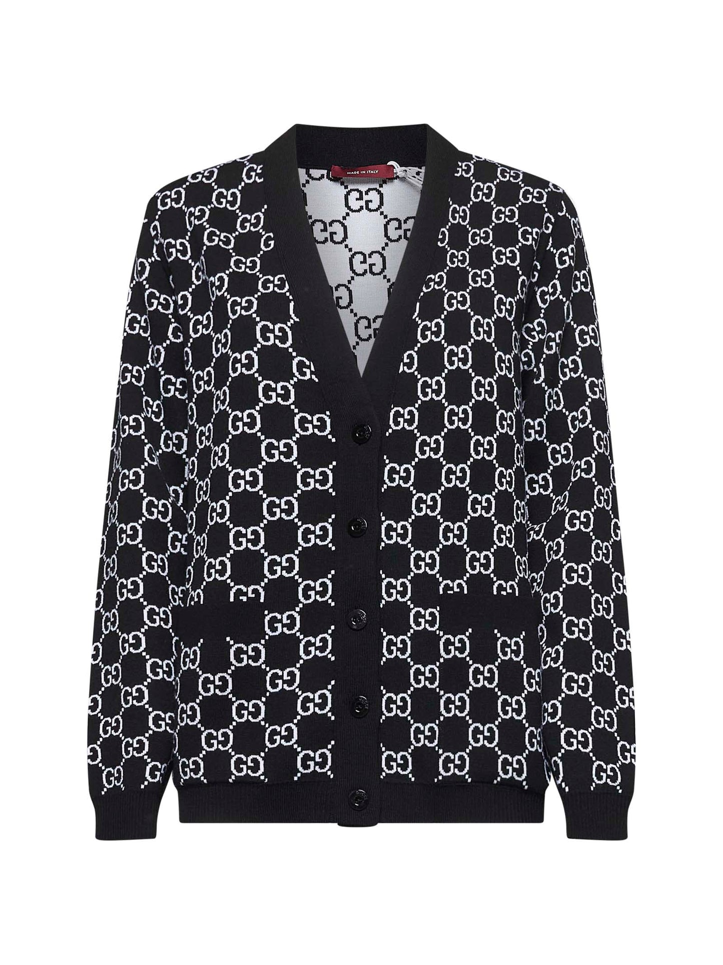 Cardigan reversibile in jacquard di lana GG