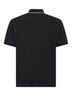 Black cotton piquet embroidered polo shirt
