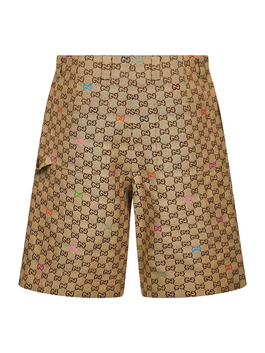 Beige GG canvas shorts