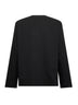 T-shirt a maniche lunghe in jersey nero con ricamo