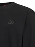 T-shirt a maniche lunghe in jersey nero con ricamo