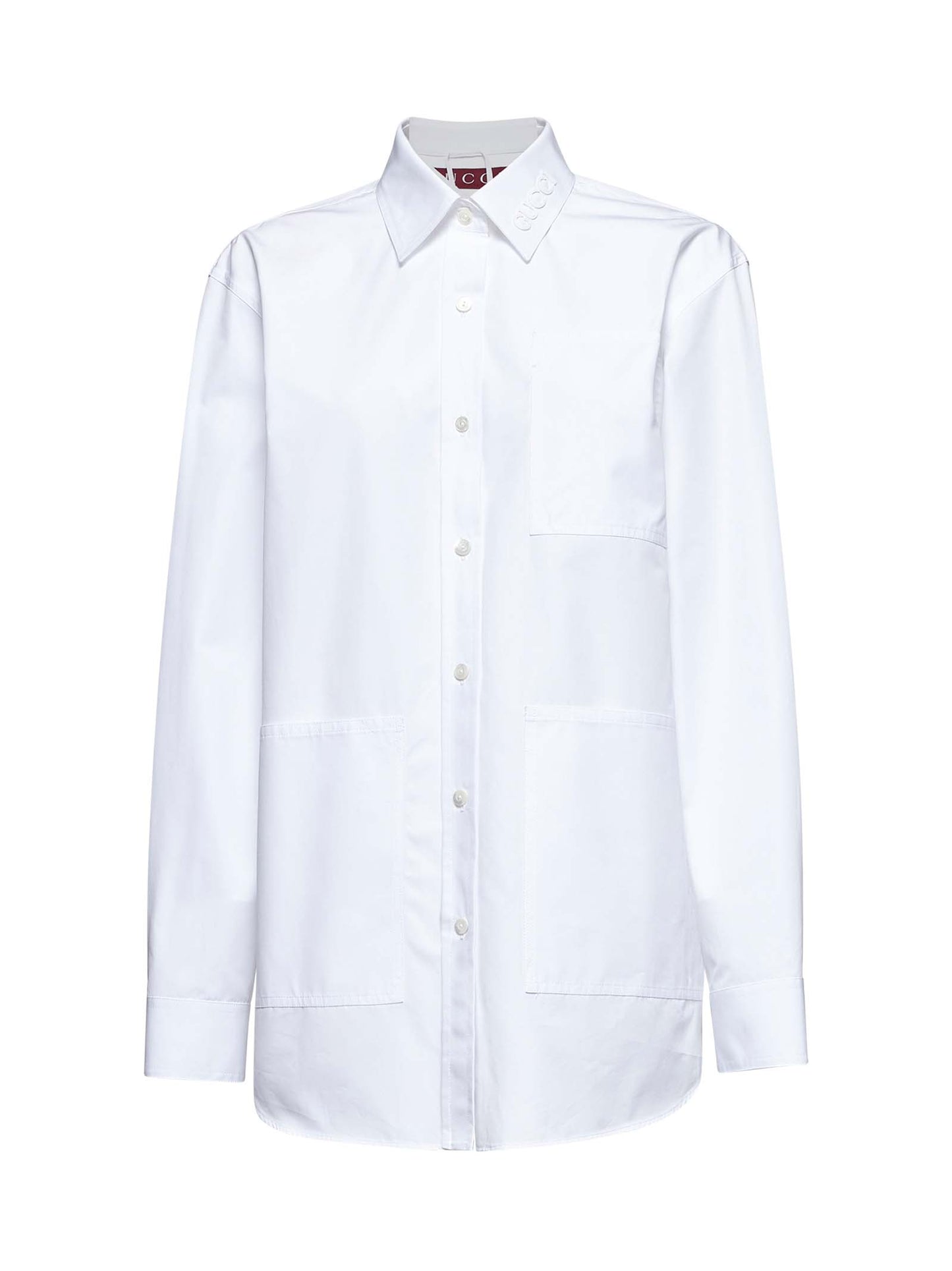White poplin logo shirt
