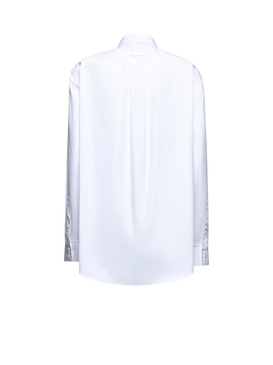 White poplin logo shirt