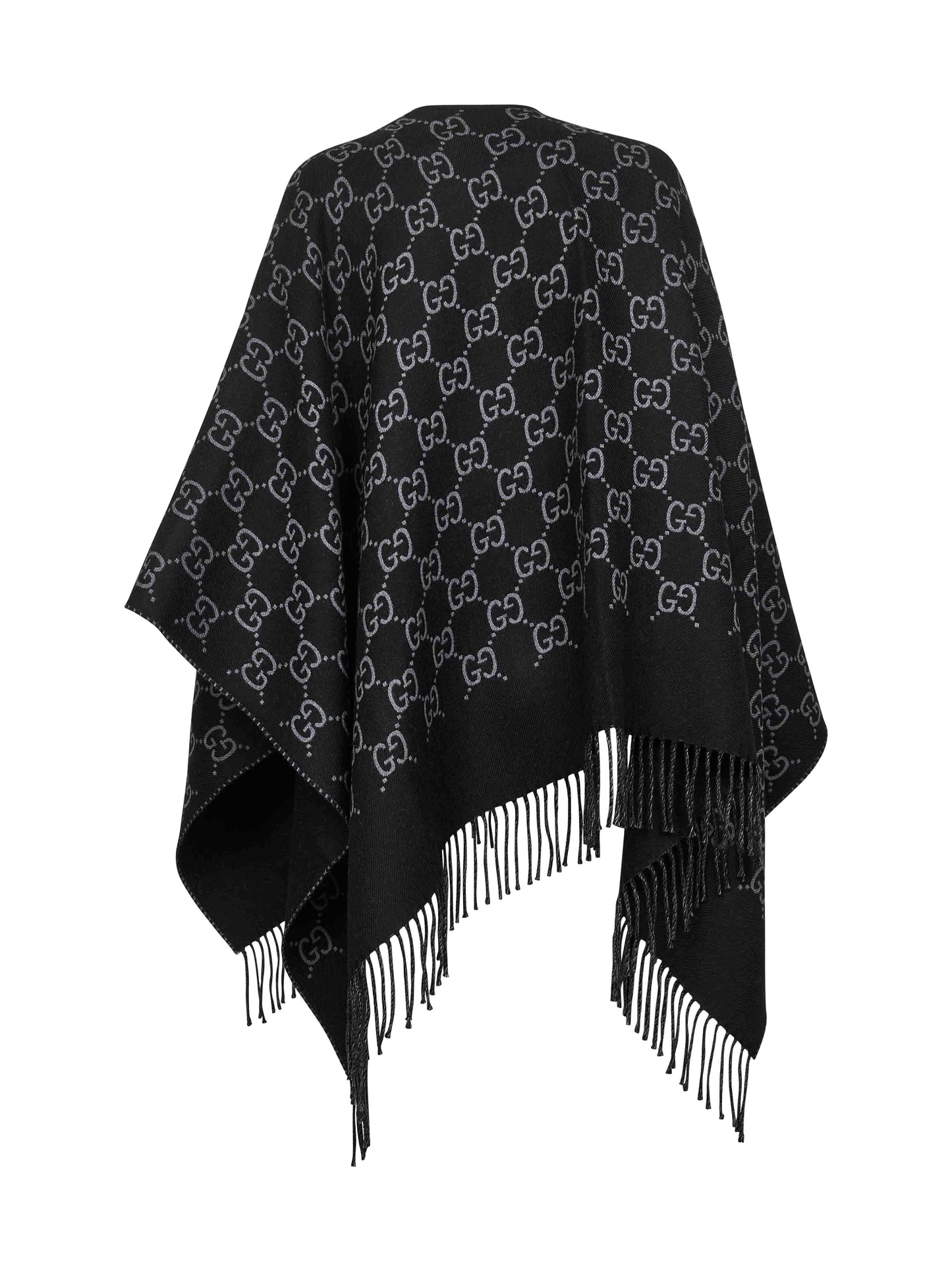 Mantella in jacquard di lana GG nera