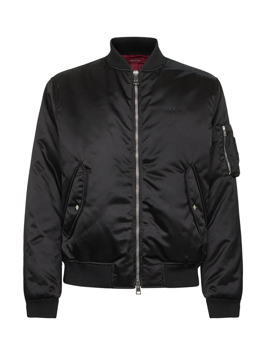 Bomber in nylon nero