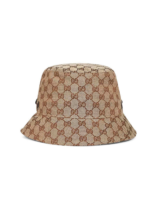 Cappello a secchiello in tela GG con laccetto