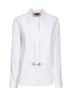 White cotton poplin shirt with Horsebit