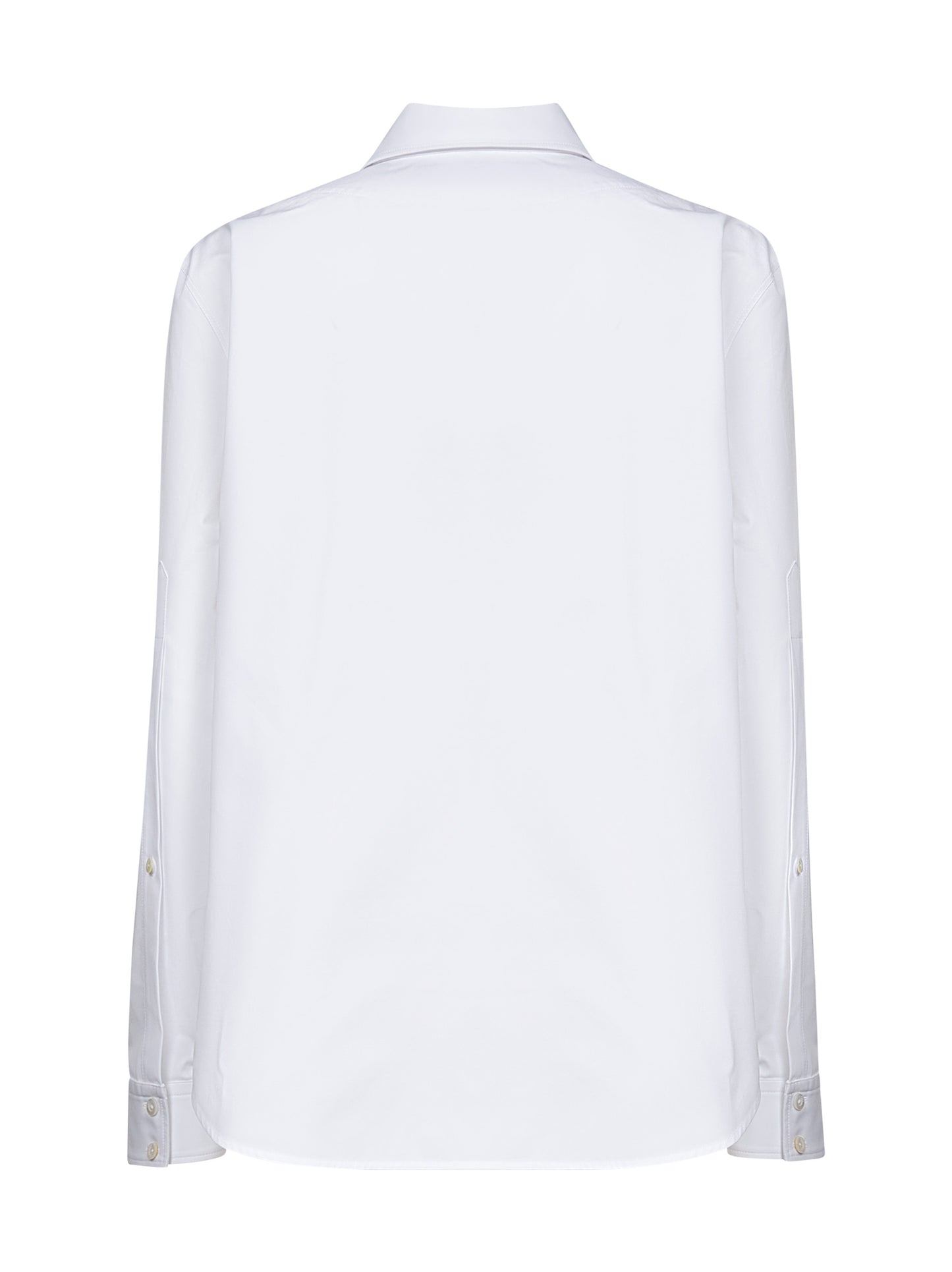 White cotton poplin shirt with Horsebit