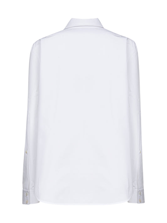 Camicia in popeline di cotone bianco con Morsetto