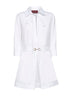White poplin shirt dress with Horsebit