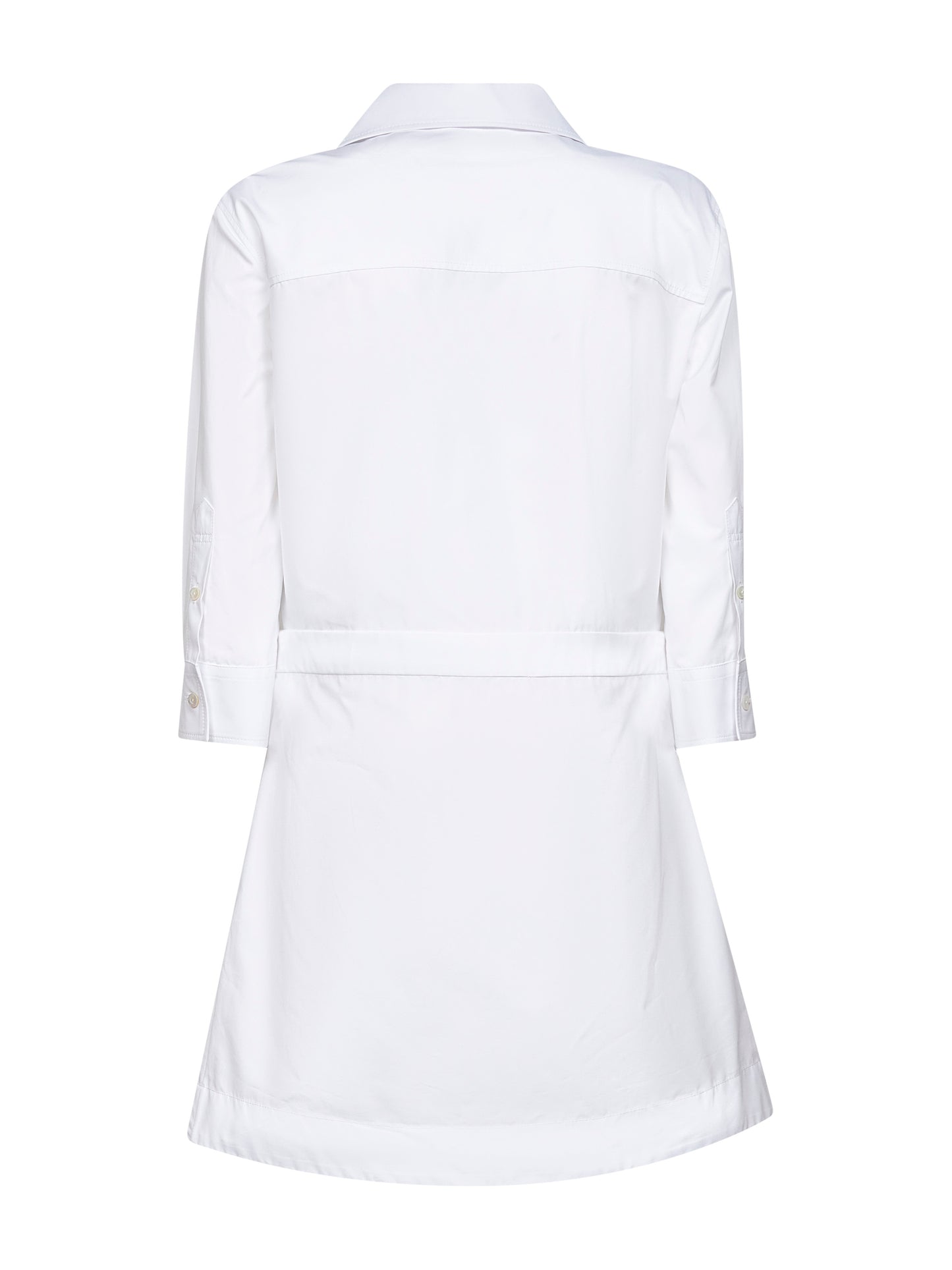 White poplin shirt dress with Horsebit