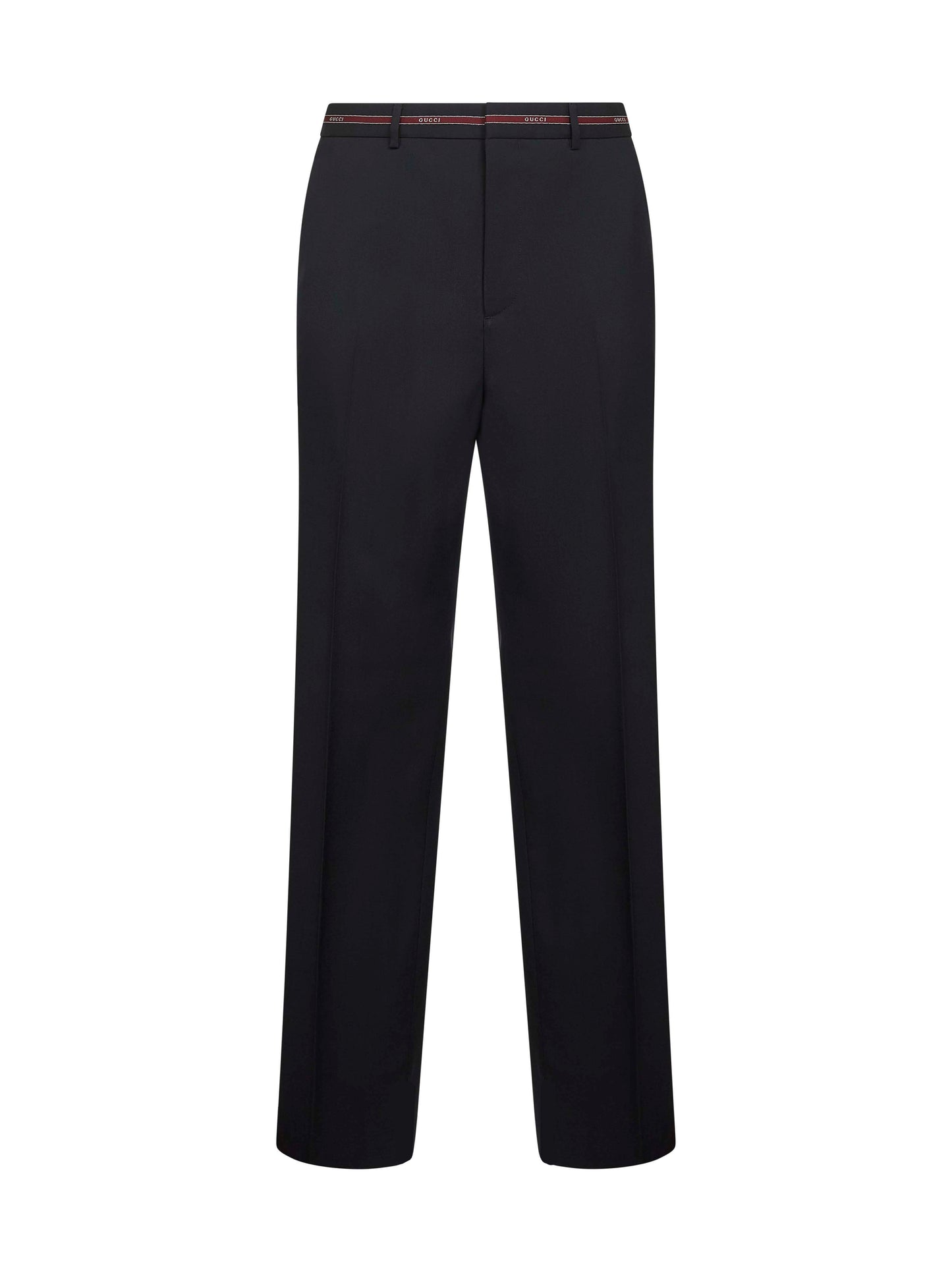 Blue wool selvedge detail trousers