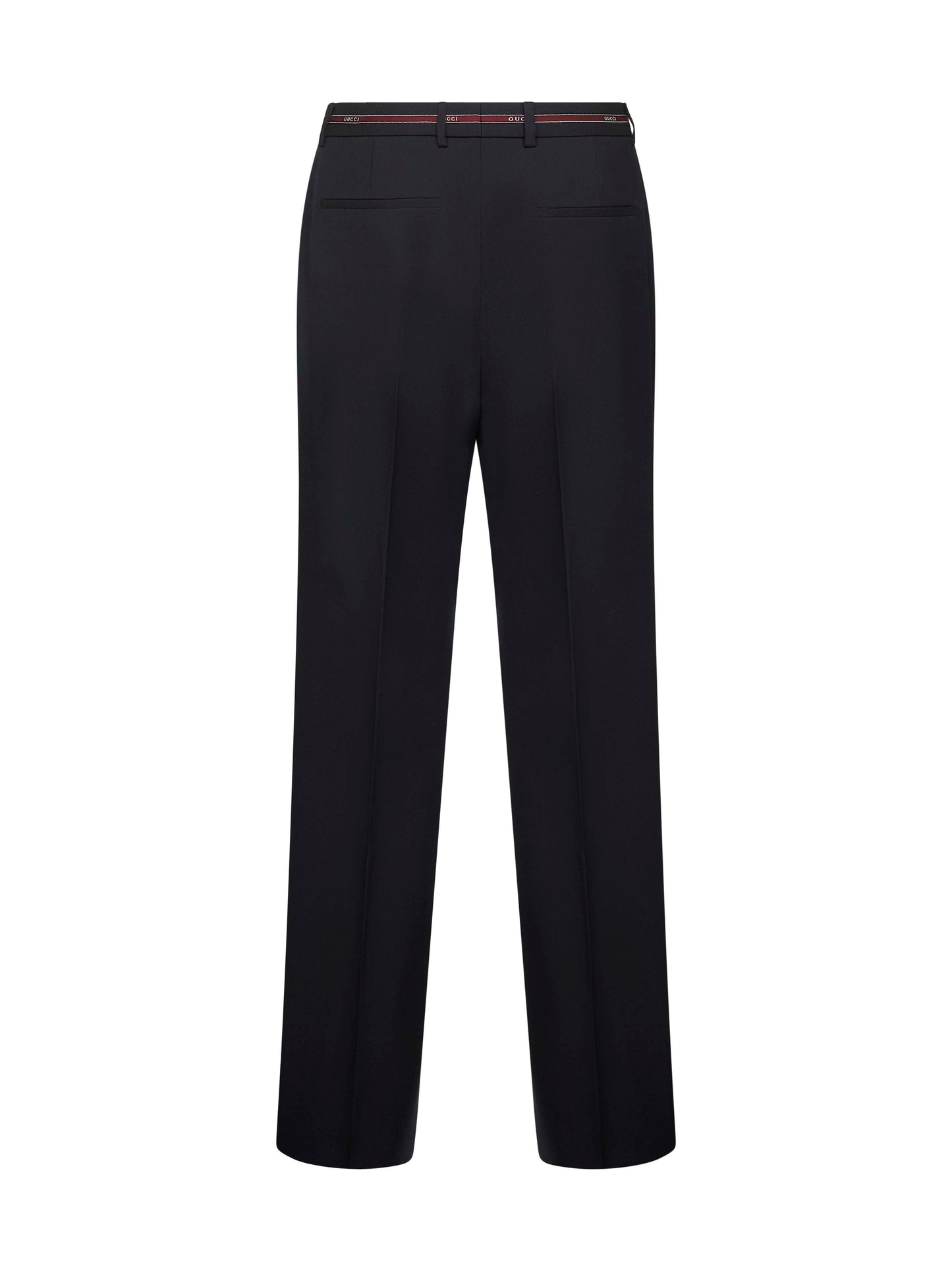 Blue wool selvedge detail trousers