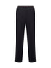 Blue wool selvedge detail trousers