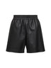 Black lambskin Bermuda shorts