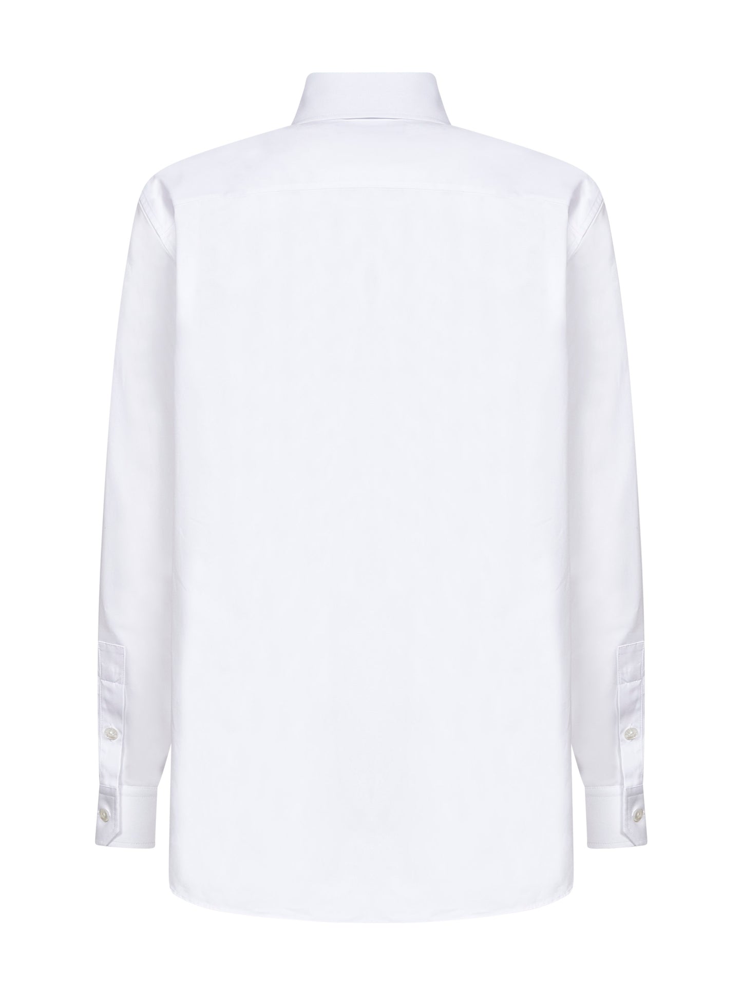 Camicia in popeline di cotone bianco con ricamo