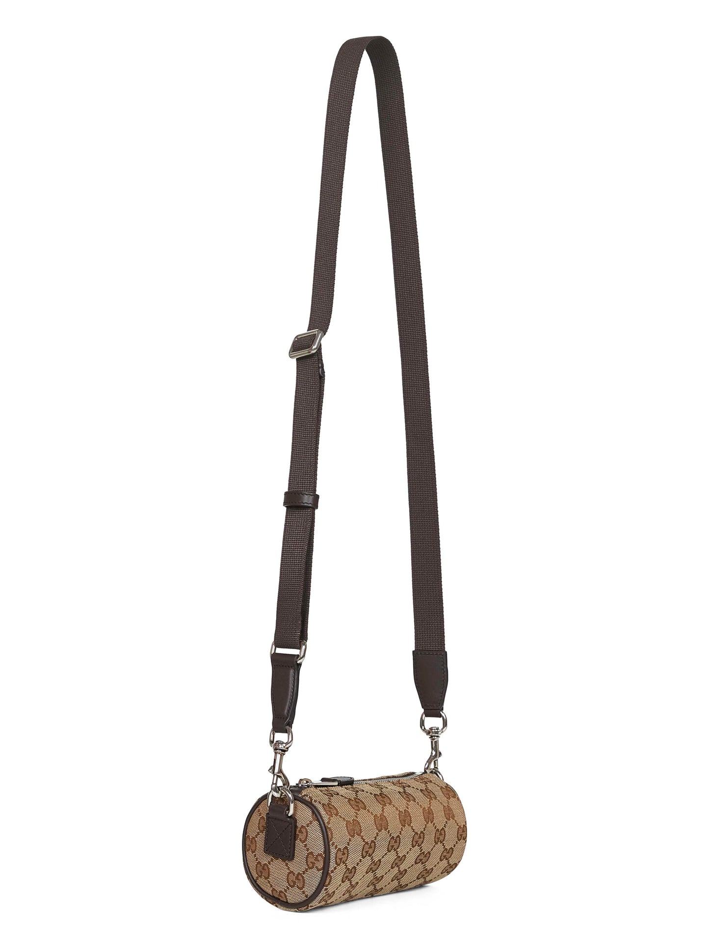 Borsa a tracolla cilindrica mini beige