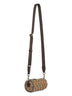 Borsa a tracolla cilindrica mini beige