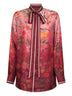 Camicia in seta stampata rosa