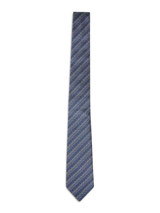 Blue Horsebit silk jacquard tie