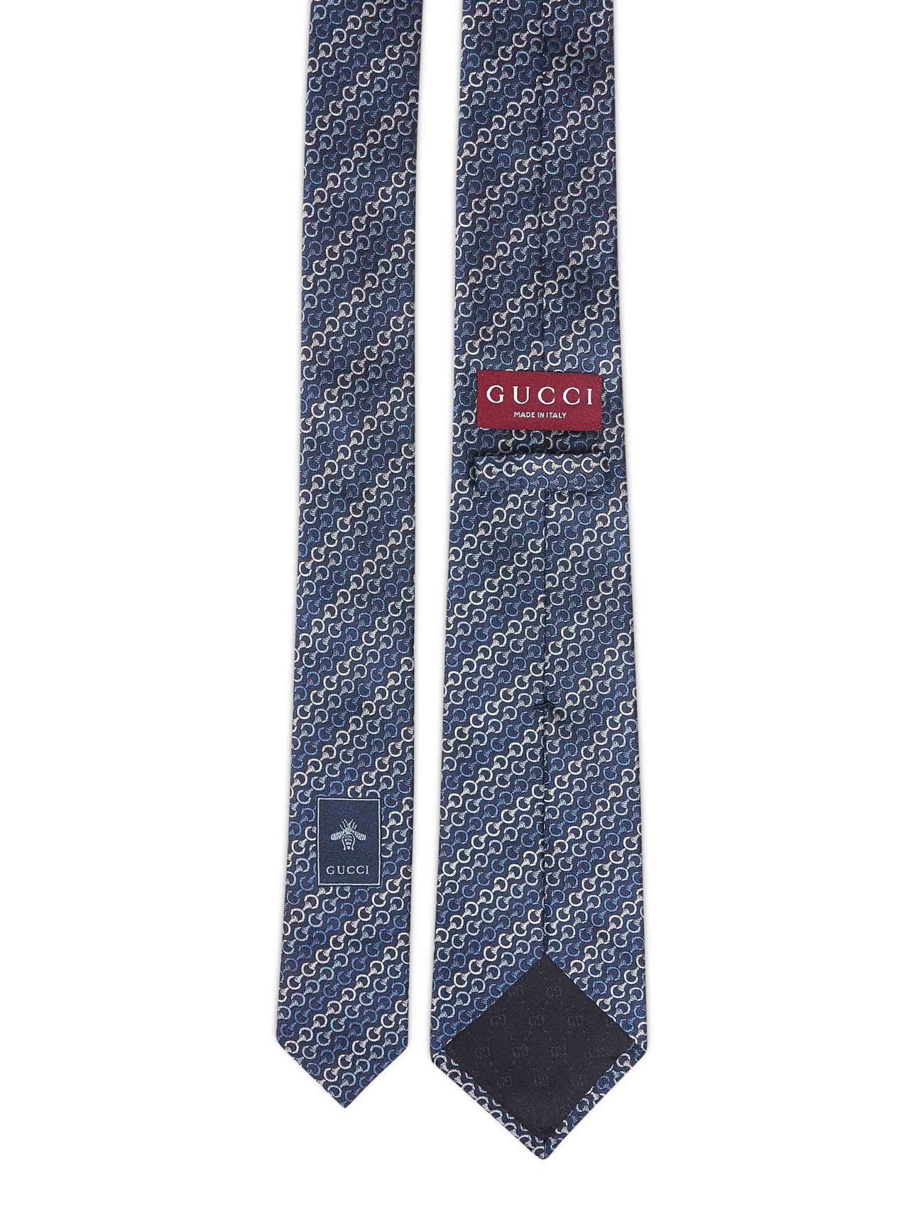 Cravatta in seta jacquard con Morsetti blu