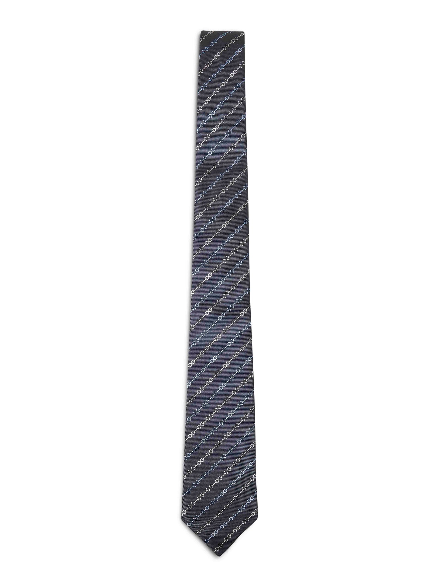 Cravatta in seta jacquard con Morsetto blu