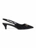 Décolleté slingback in vellutto GG nero con Morsetto