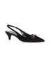 Décolleté slingback in vellutto GG nero con Morsetto