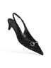 Décolleté slingback in vellutto GG nero con Morsetto