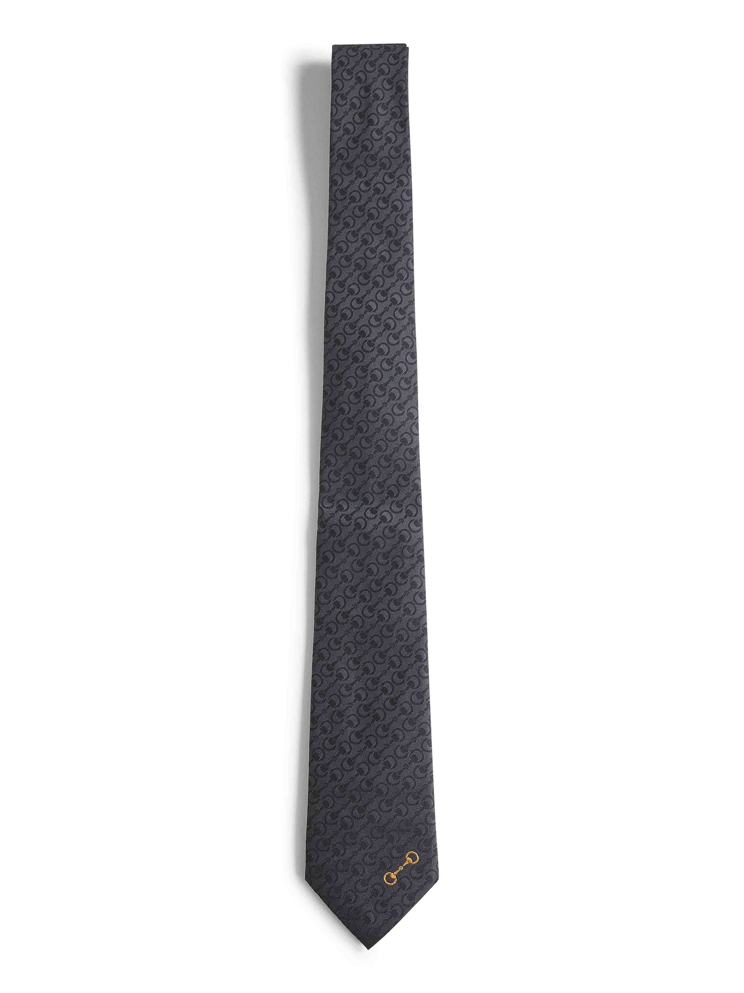 Black Horsebit silk jacquard tie