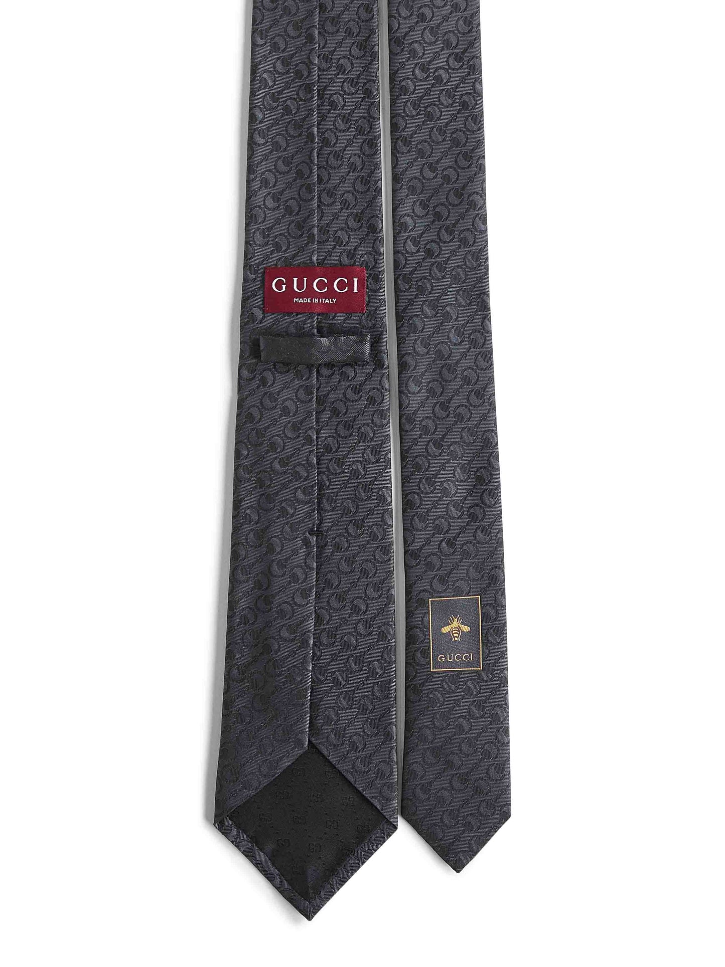 Black Horsebit silk jacquard tie