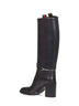 Stivali in pelle liscia nera con Morsetto slim