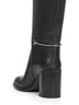 Stivali in pelle liscia nera con Morsetto slim