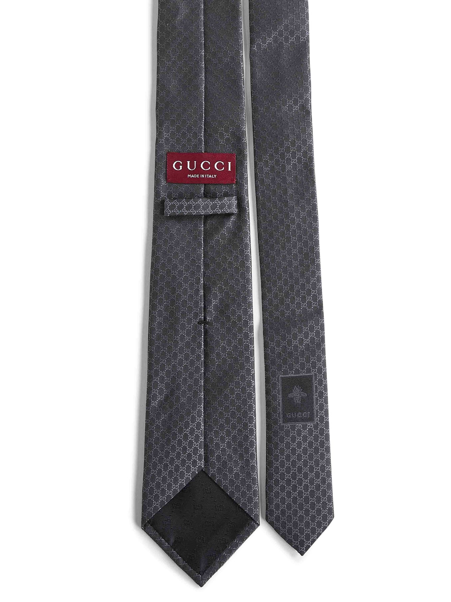 Black GG jacquard silk tie