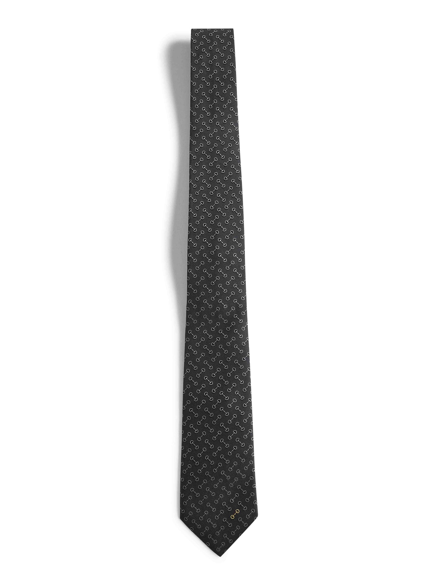 Black Horsebit silk jacquard tie