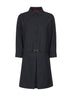Gray wool shirt dress with Horsebit
