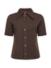 Camicia a maniche corte in jersey double marrone